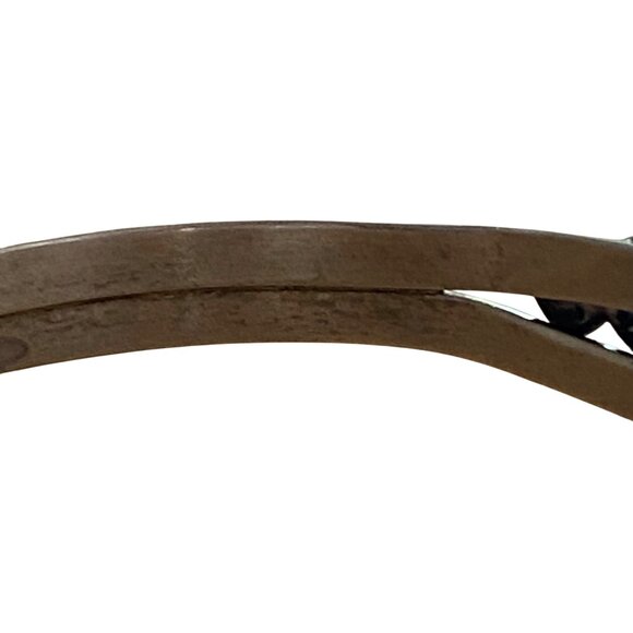 Native American Sterling Silver & Moonstone Cuff Bracelet With Swirl Design - Picture 10 of 14